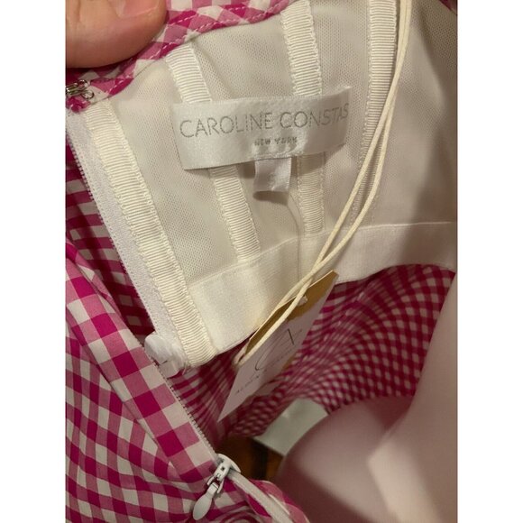 Caroline Constas Pink Gingham Plaid Gabriella Blouse $395, Size Small - Picture 6 of 6